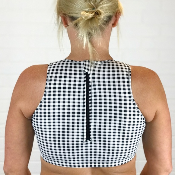 Checkered Sports Swim Top - Picture 3 of 4